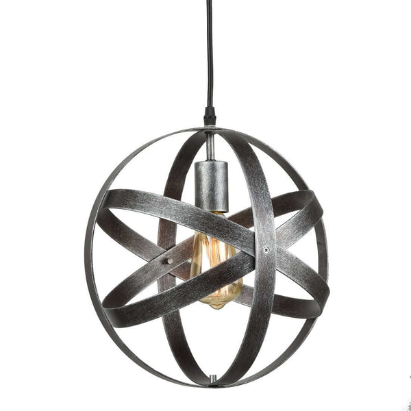 Industrial Globe Pendant Light Antique Silver Kitchen island Lights